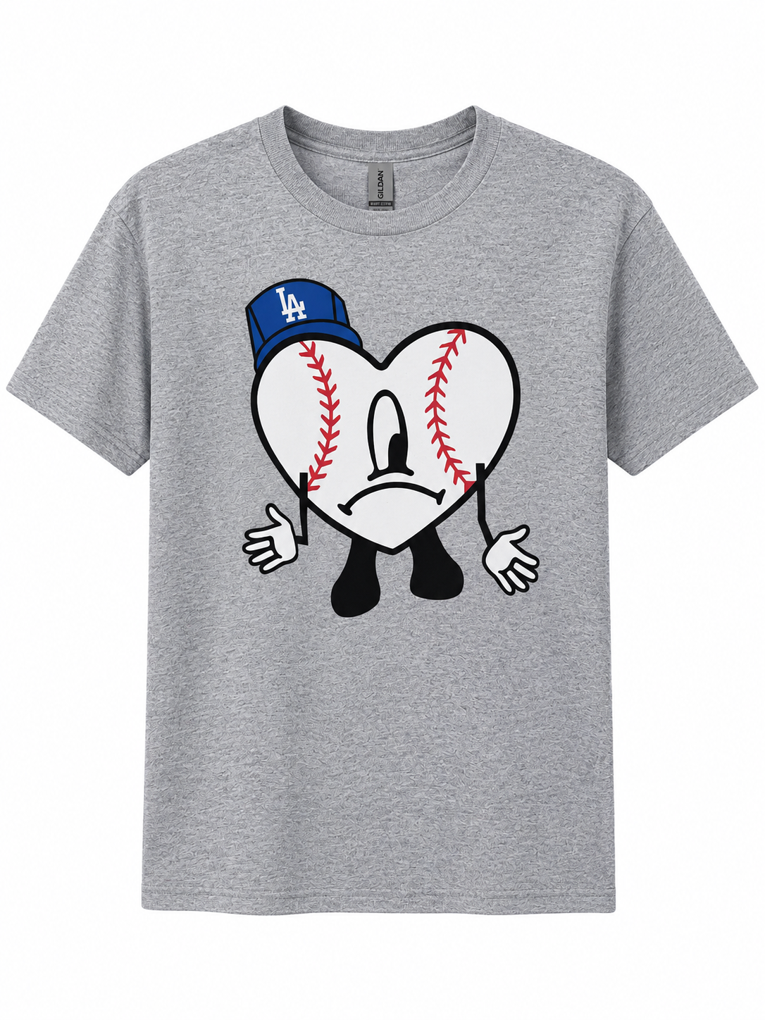 LA Baseball Heart Graphic Tee- XL